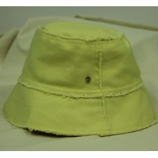 Helen Kaminski Bucket Hat Cotton Canvas Yellow Raw Edge Packable  eb-33222943